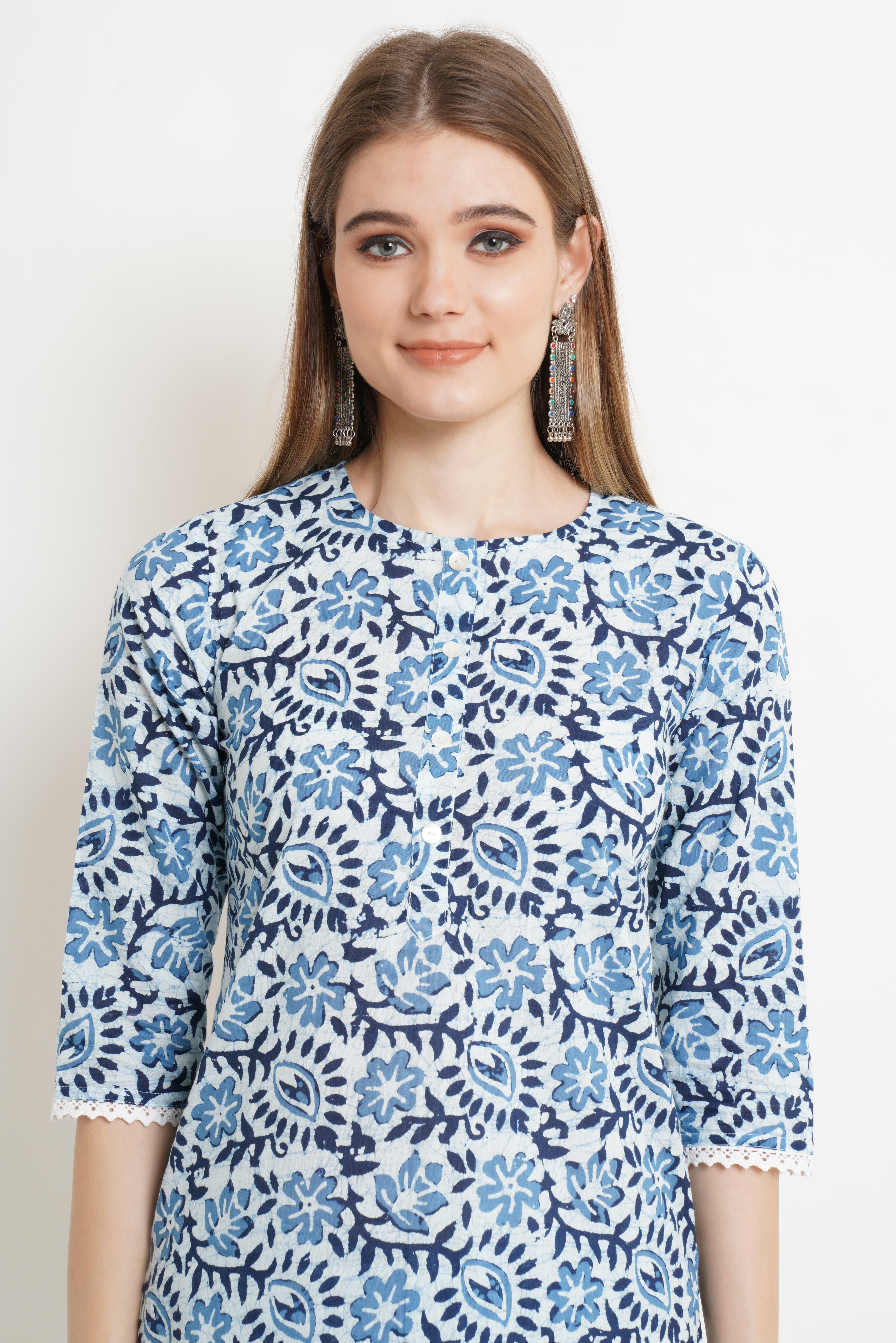 Ensemble Kurta et Palazzo en coton jaune moutarde pour femme