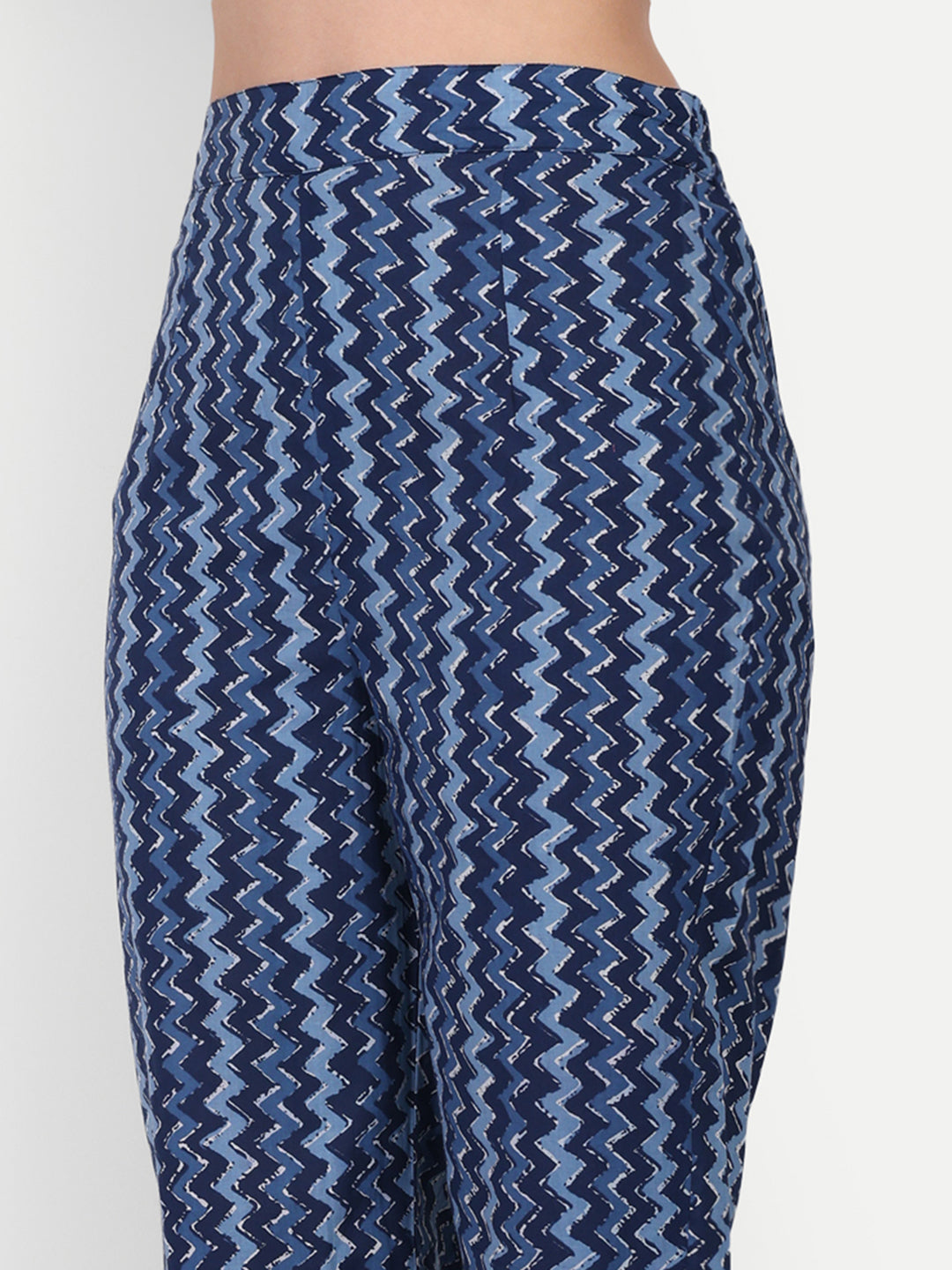 Indigo Blue Cotton Kurta and Palazzo Set for Women