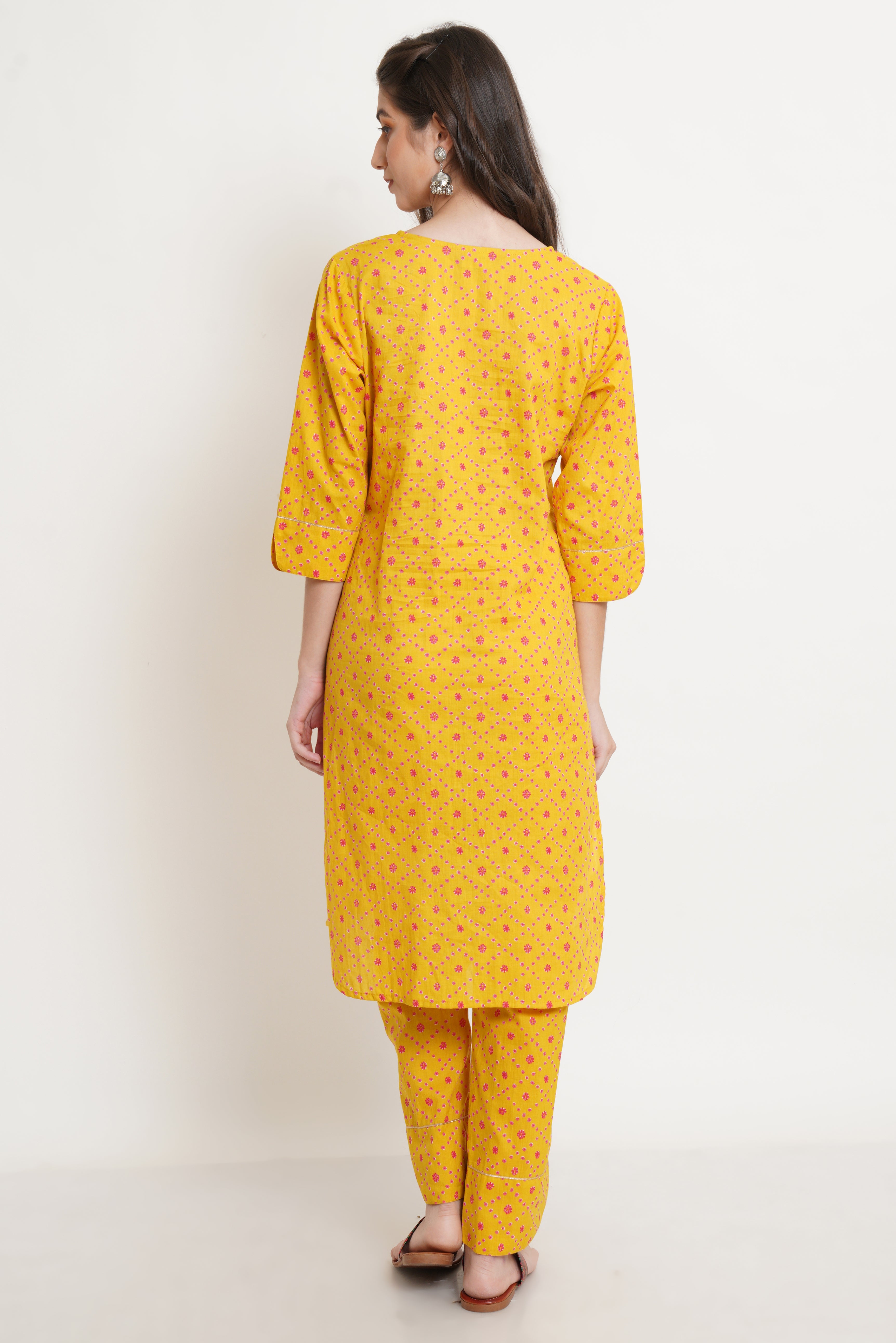Banhej Print Cotton Kurta and Pants Set for Women