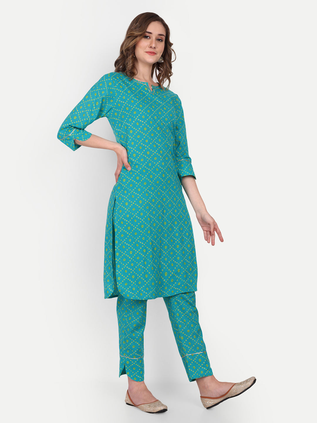 Banhej Print Cotton Kurta and Pants Set for Women