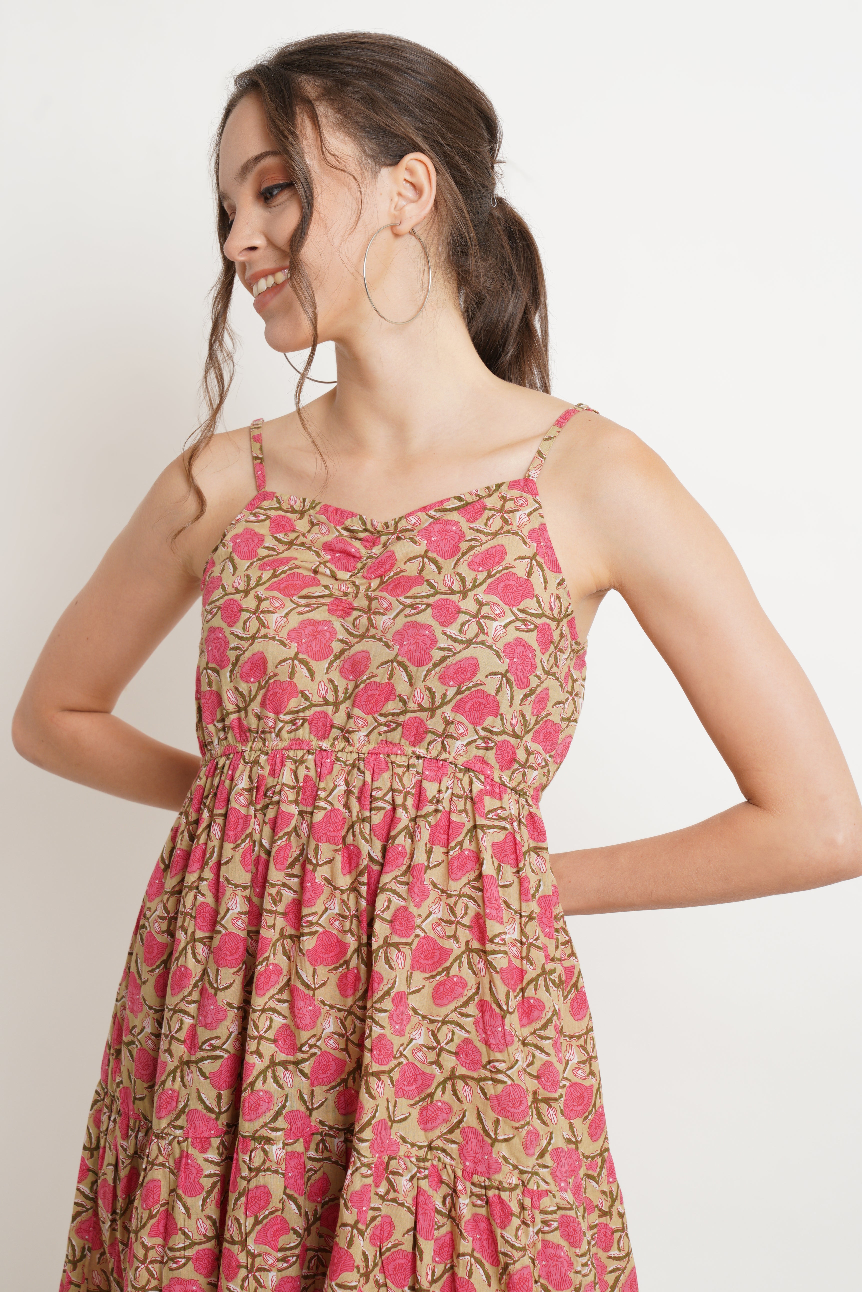 Handcrafted Cotton Floral Dress For Women