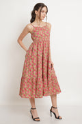 Handgefertigtes Blumenkleid aus Baumwolle für Damen