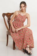 Handgefertigtes Blumenkleid aus Baumwolle für Damen