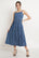 Geometric Blue Cotton Dress For Women