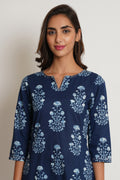 Kurti court bleu marine pour femme