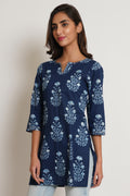 Kurti court bleu marine pour femme