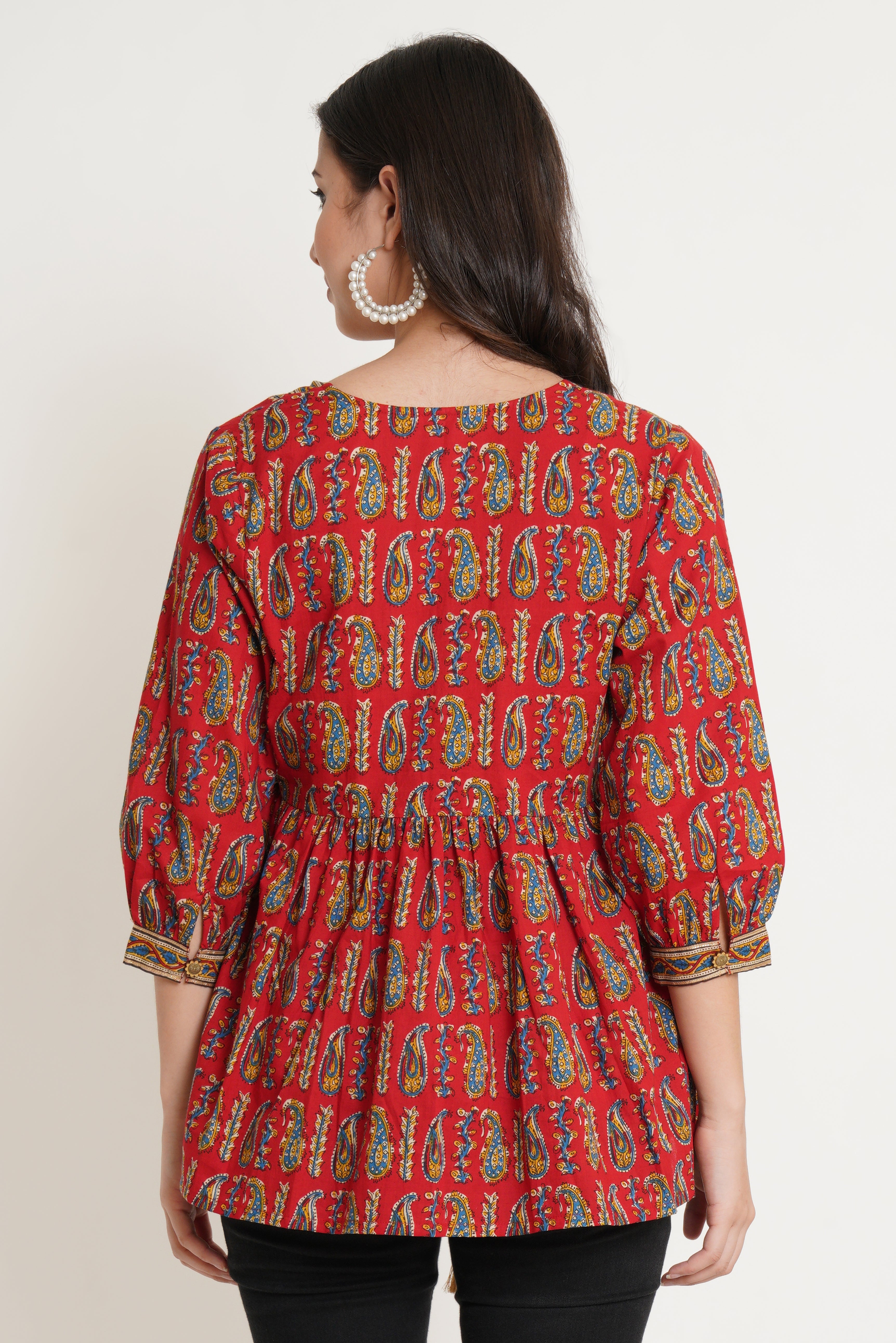 Rajasthani Style Cotton Jacket Top with Strappy Inner for Women