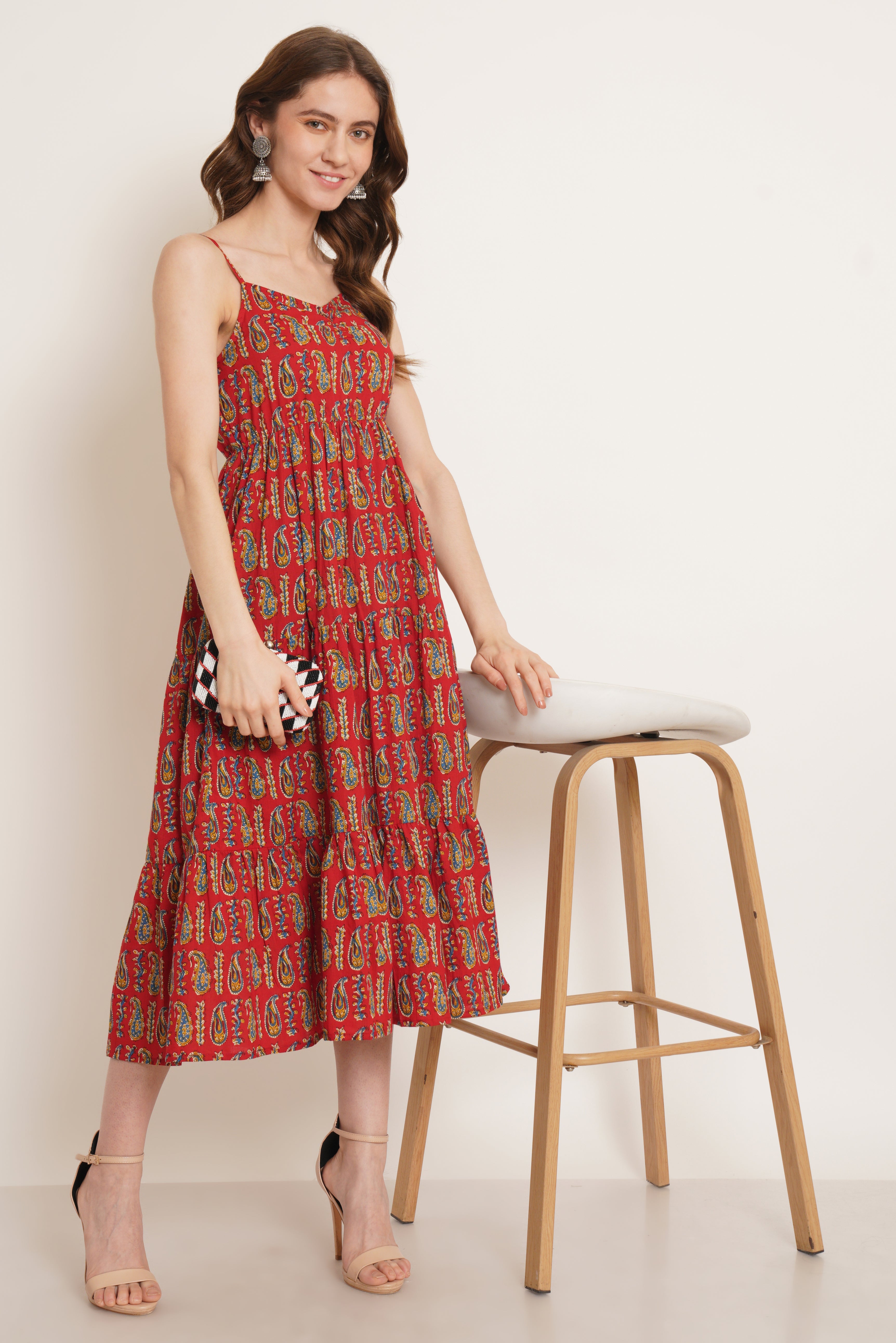 Strappy Printed Sundress For Women