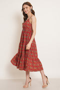 Sommerkleid mit Trägern und Aufdruck für Damen