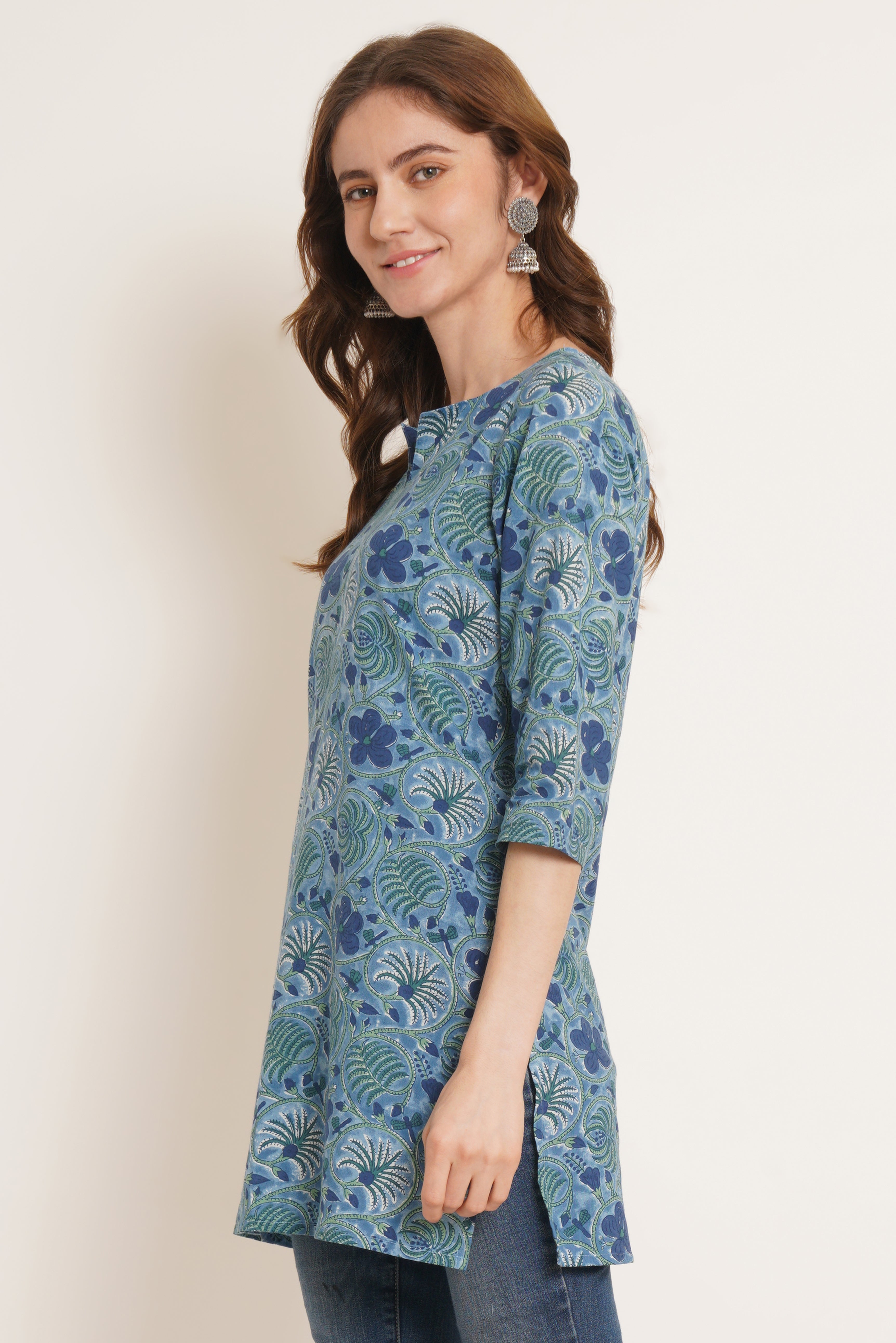 Elegant Floral Short Kurti for Women