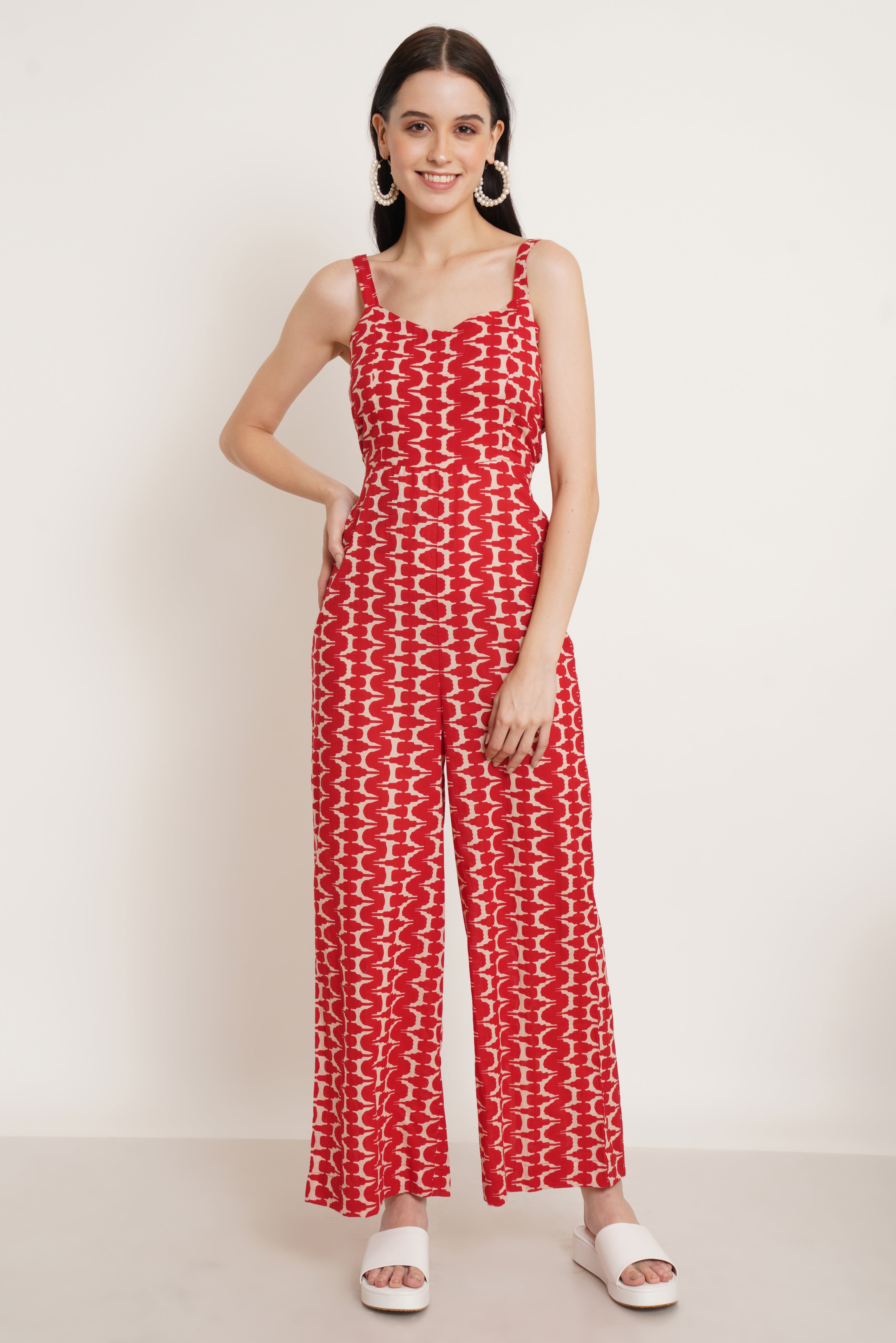 Strappy Cotton Jumpsuit for Women