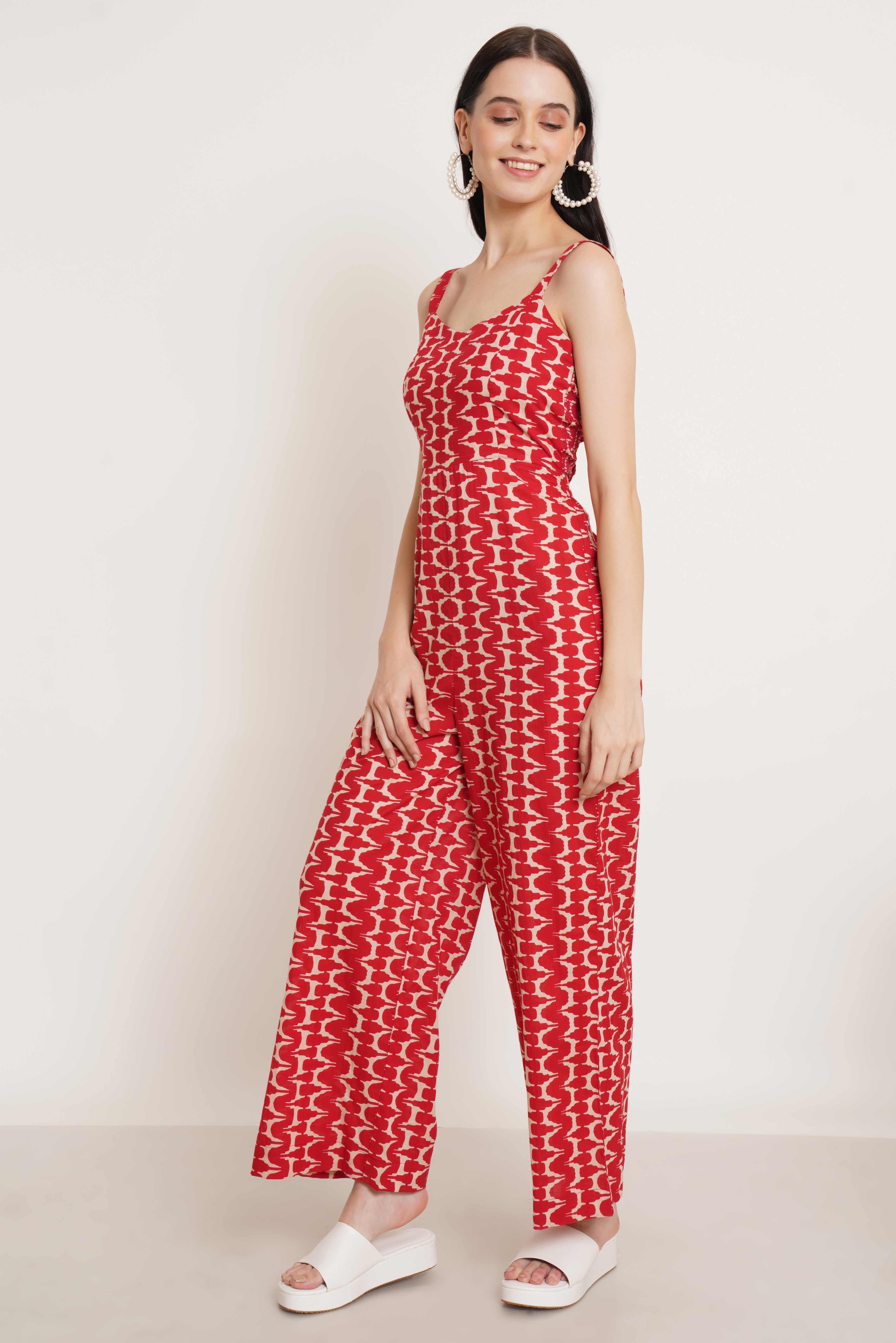 Strappy Cotton Jumpsuit for Women