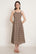 Zigzag Cotton Flared Midi Dress for Women