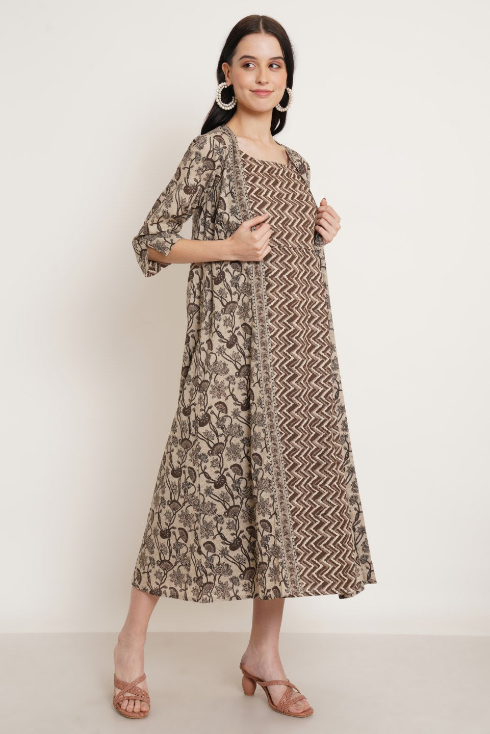 Boho-Chic-Kaftan-Oberteil aus Baumwolle für Damen