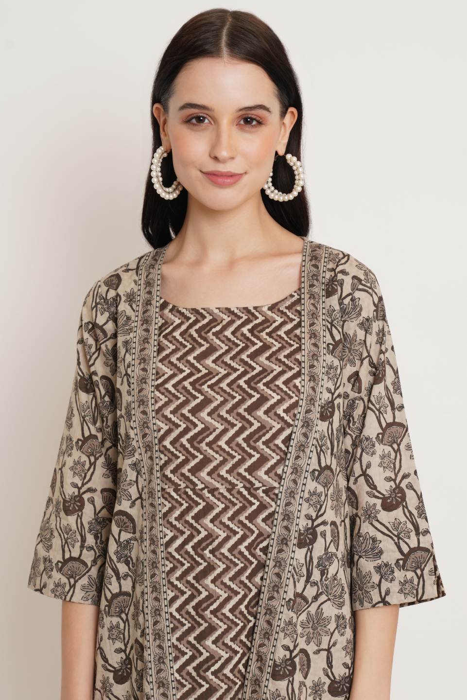 Boho-Chic-Kaftan-Oberteil aus Baumwolle für Damen