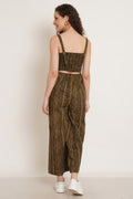 Brown Vertical Stripes Jumpsuit For Women