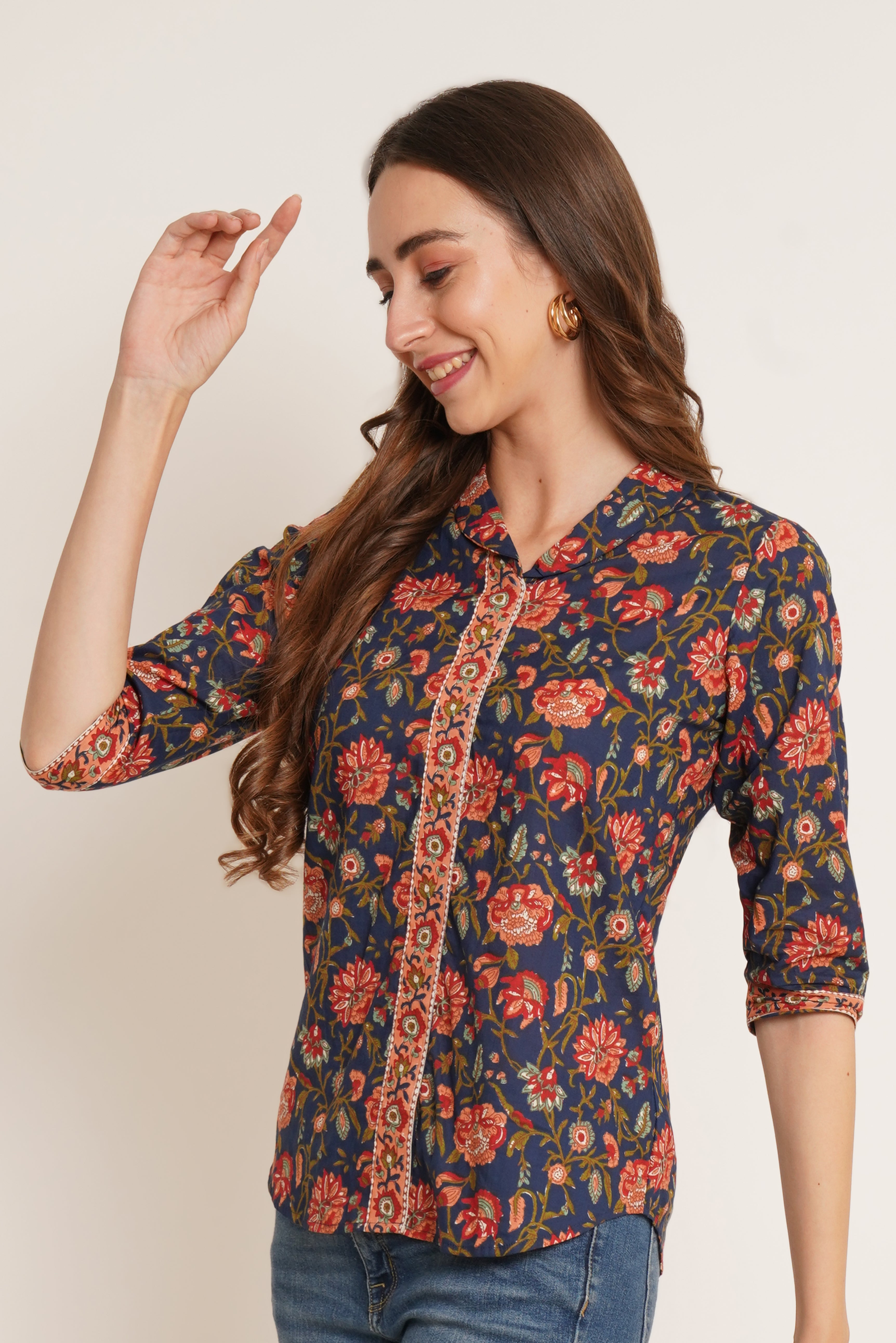 Traditional Jaipuri Kurti Style Top For Women