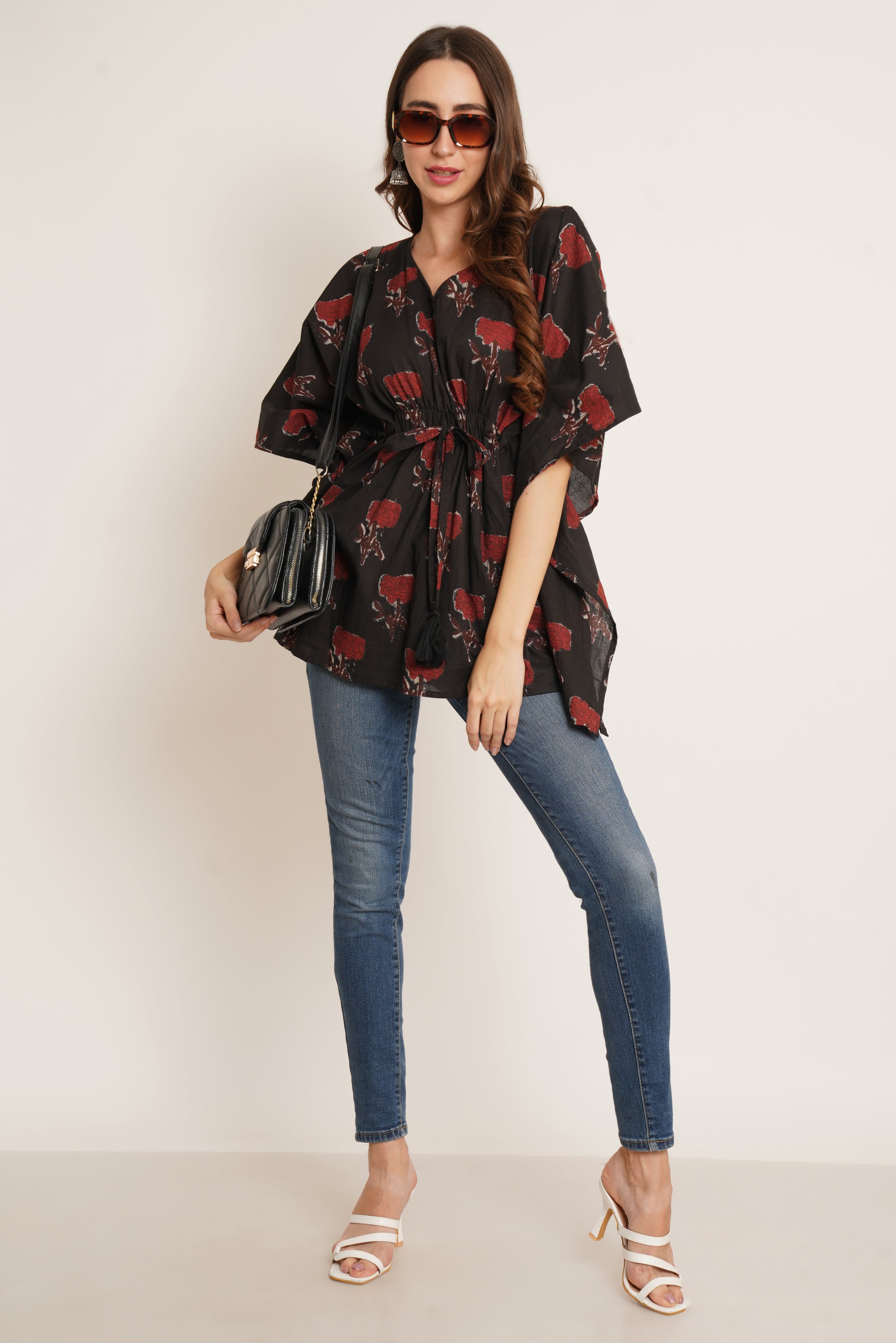 Haut caftan en coton Jaipuri fabriqué à la main pour femmes