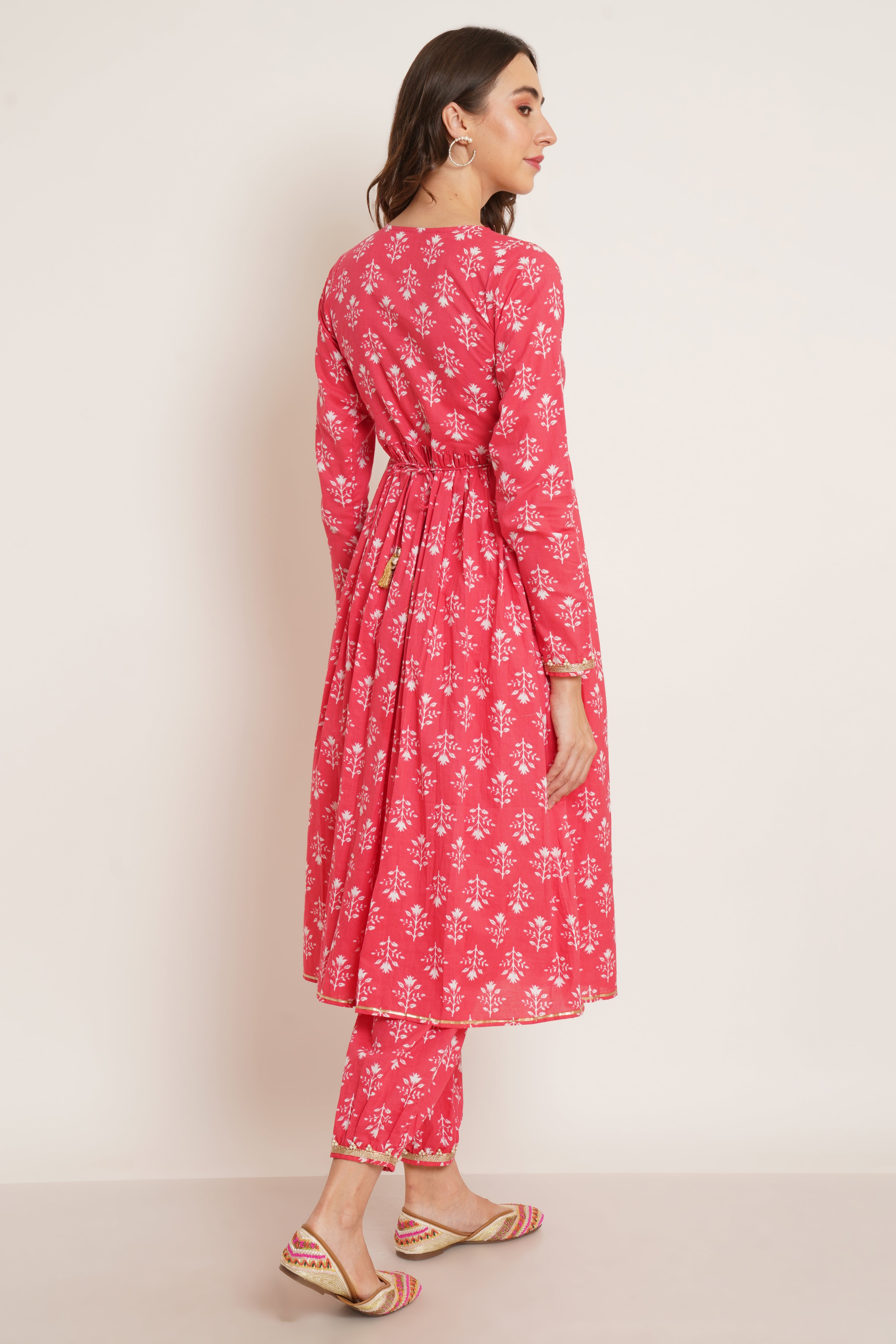 Floral Print Alia Cut Cotton Kurta Set for Women