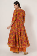 Ensemble Kurta en coton Rajasthani Angrakha avec Palazzo pour femme