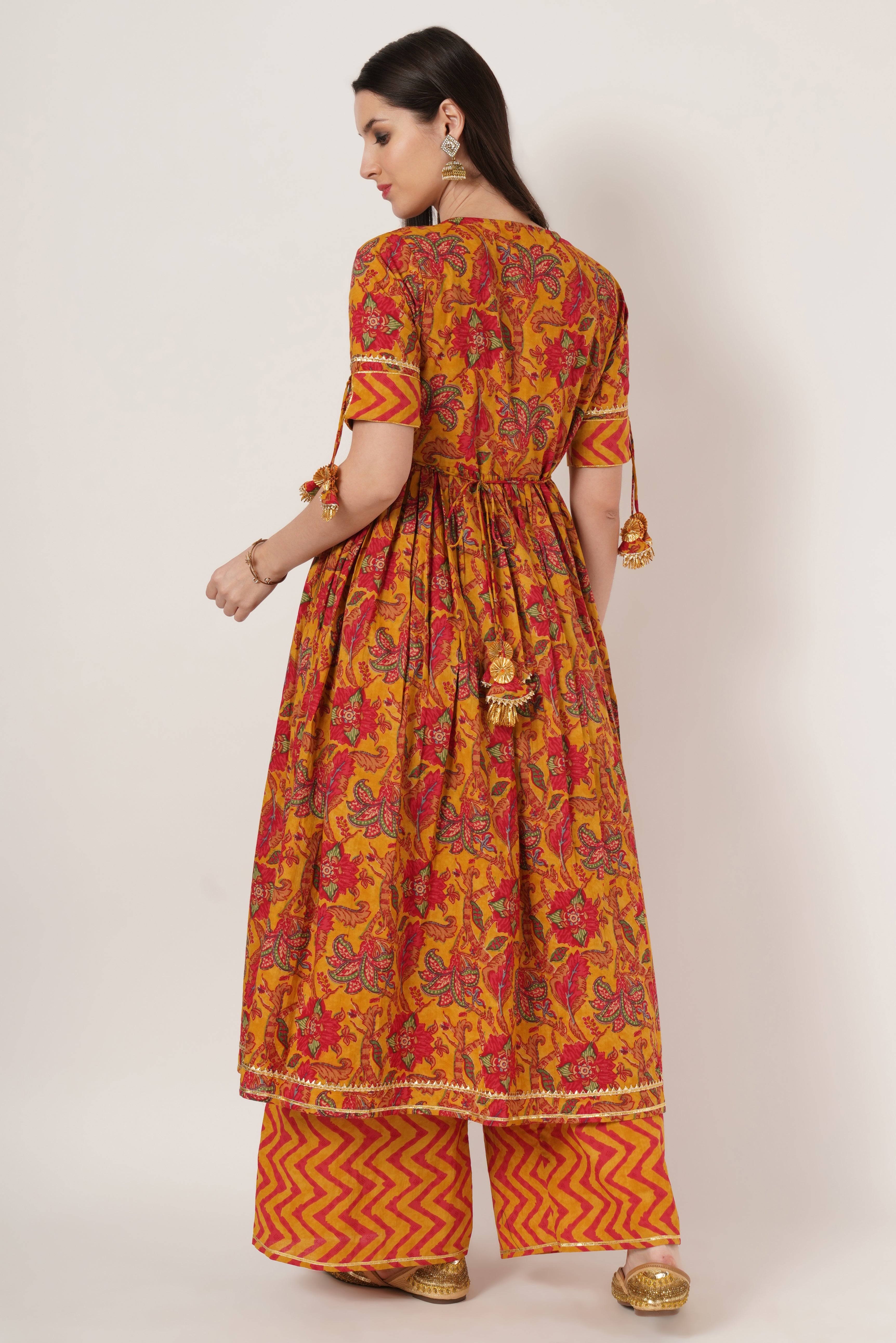 Ensemble Palazzo Kurta festif du créateur Jaipuri pour femmes