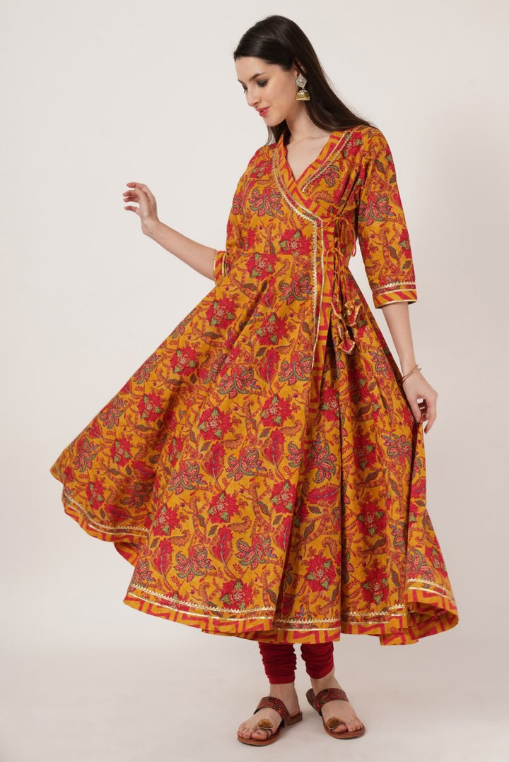 Royal Rajasthani Heritage Angrakha Kurta for Women by COTLAND
