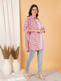 Pink Jaipuri Cotton Oversized LongLine Shirt for Women