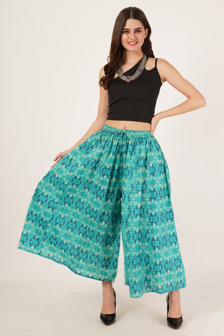 Pantalon évasé à motifs abstraits pour femme