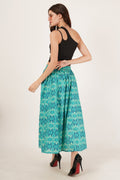 Pantalon évasé à motifs abstraits pour femme