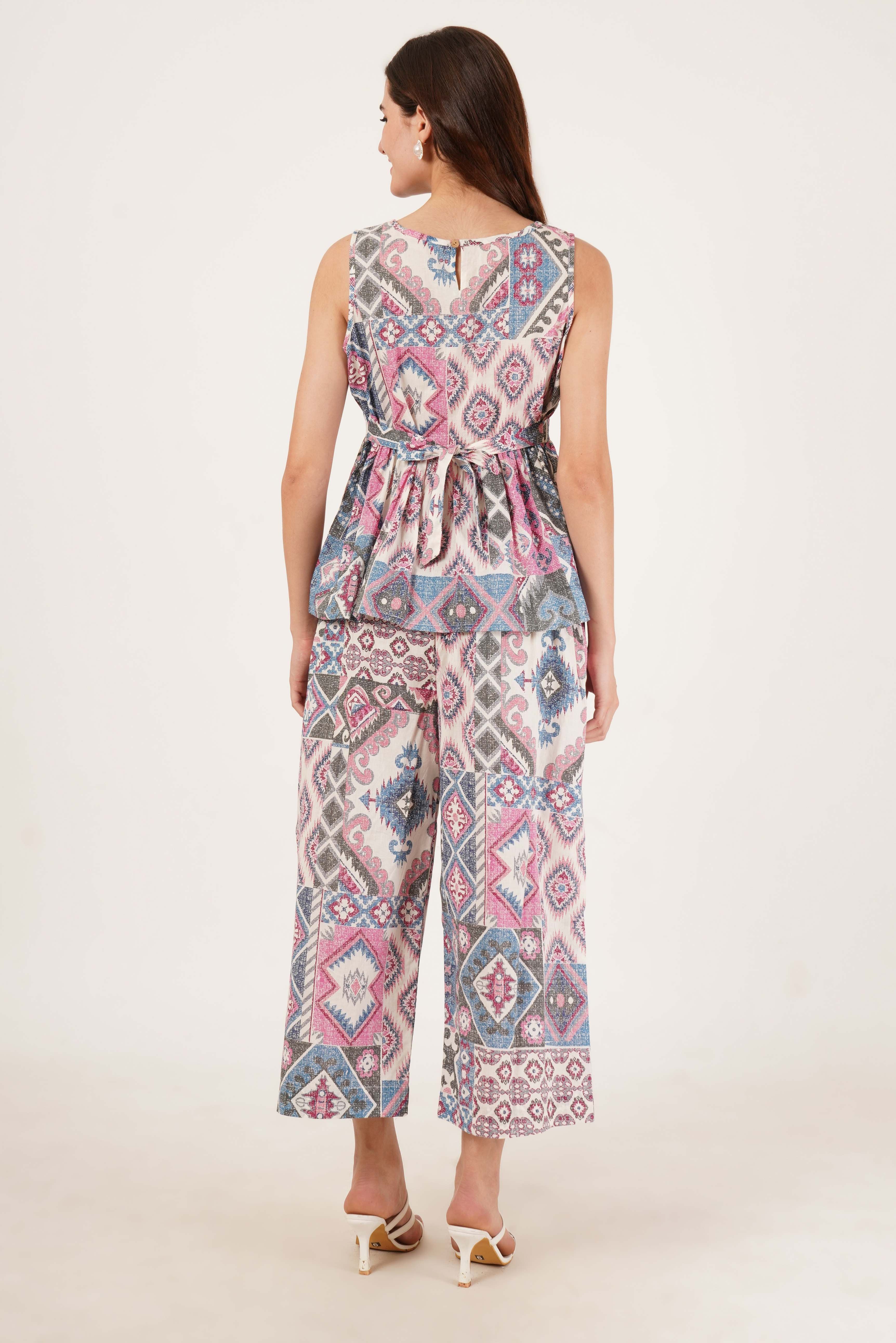 Kurti décontracté en coton imprimé Doodle pour femmes