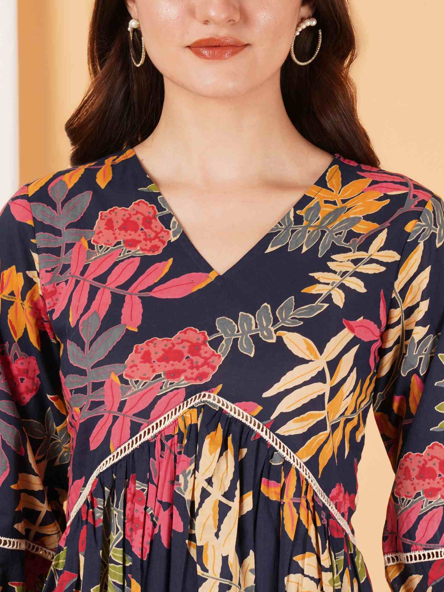 Robe évasée sans manches en coton pour femme