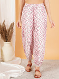 Ensemble Kurta en coton rose avec pantalon pour femme