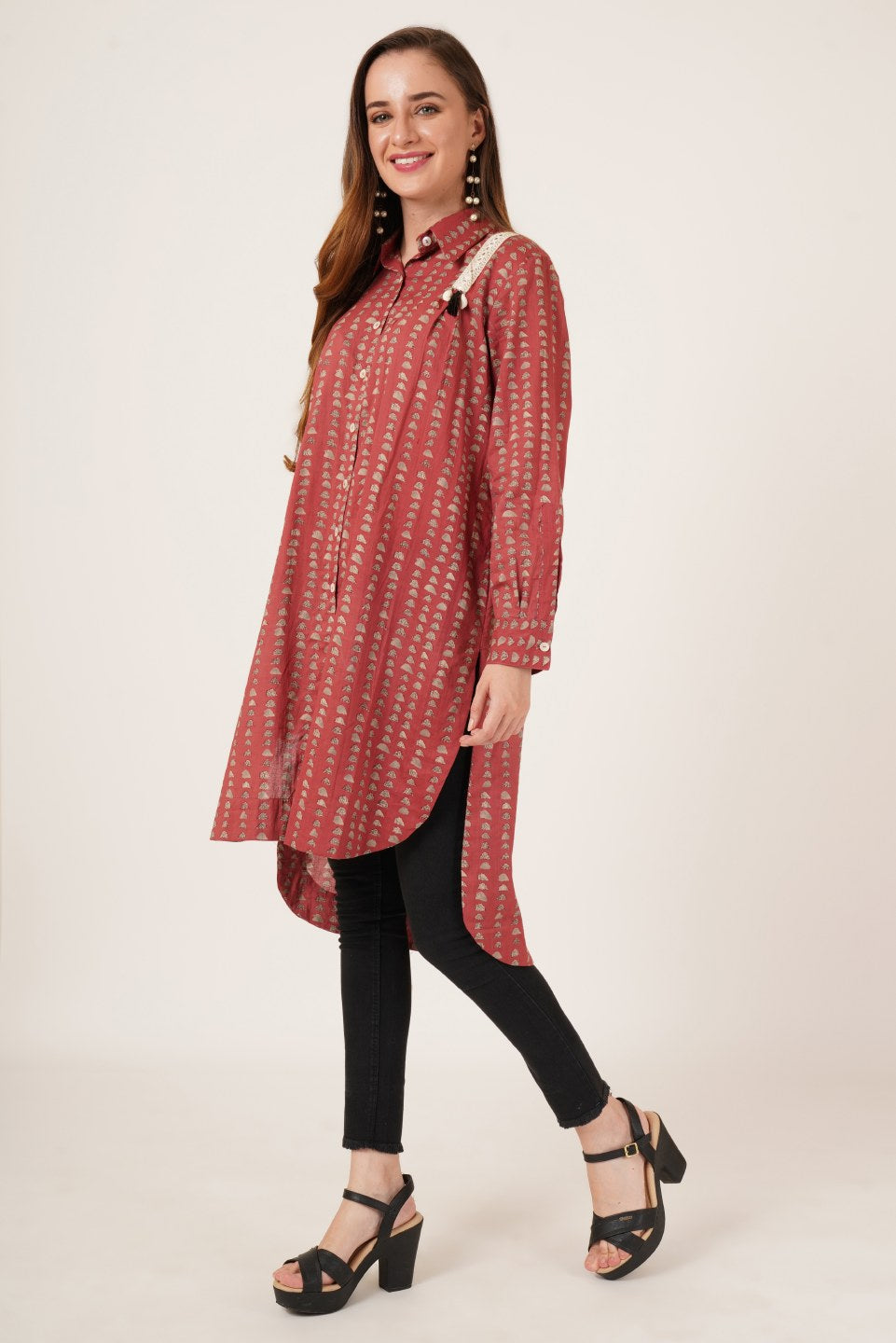 Trendy Longline Pure Cotton Oversized Shirt for Women