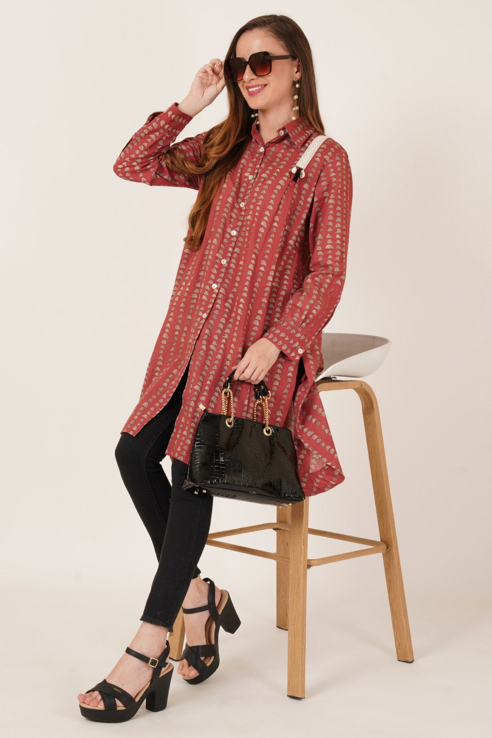 Trendy Longline Pure Cotton Oversized Shirt for Women