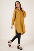 Ethnic Pattern Longline Oversized Shirt For Women