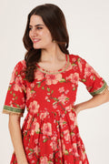 Ensemble Kurta en coton festif avec palazzo pour femme