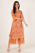 Summer Floral Cotton Kurta and Palazzo For Women