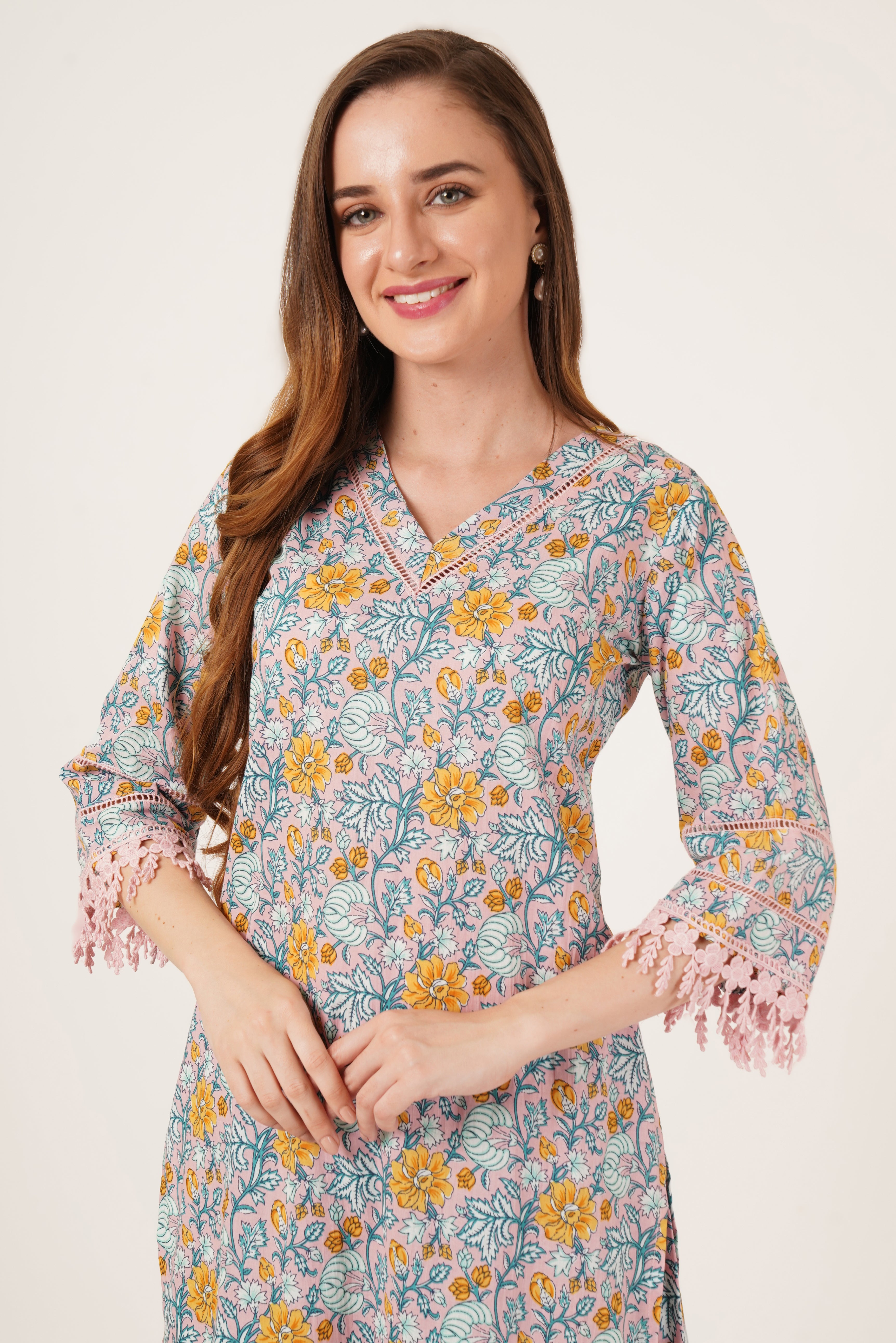 Jaipuri Heritage Cotton Palazzo Kurta Set For Women