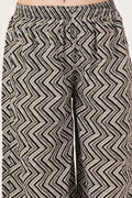 Ensemble Kurta Palazzo géométrique noir et blanc pour femme