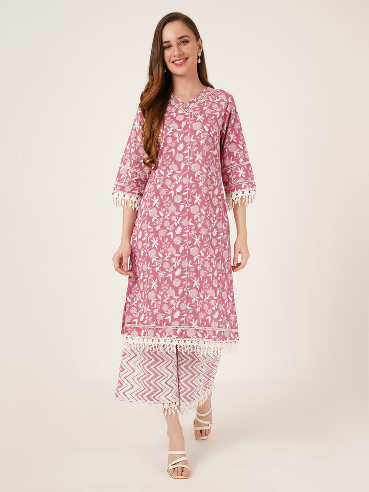 Tenue Kurta Palazzo en coton inspirée de Jaipur pour femme