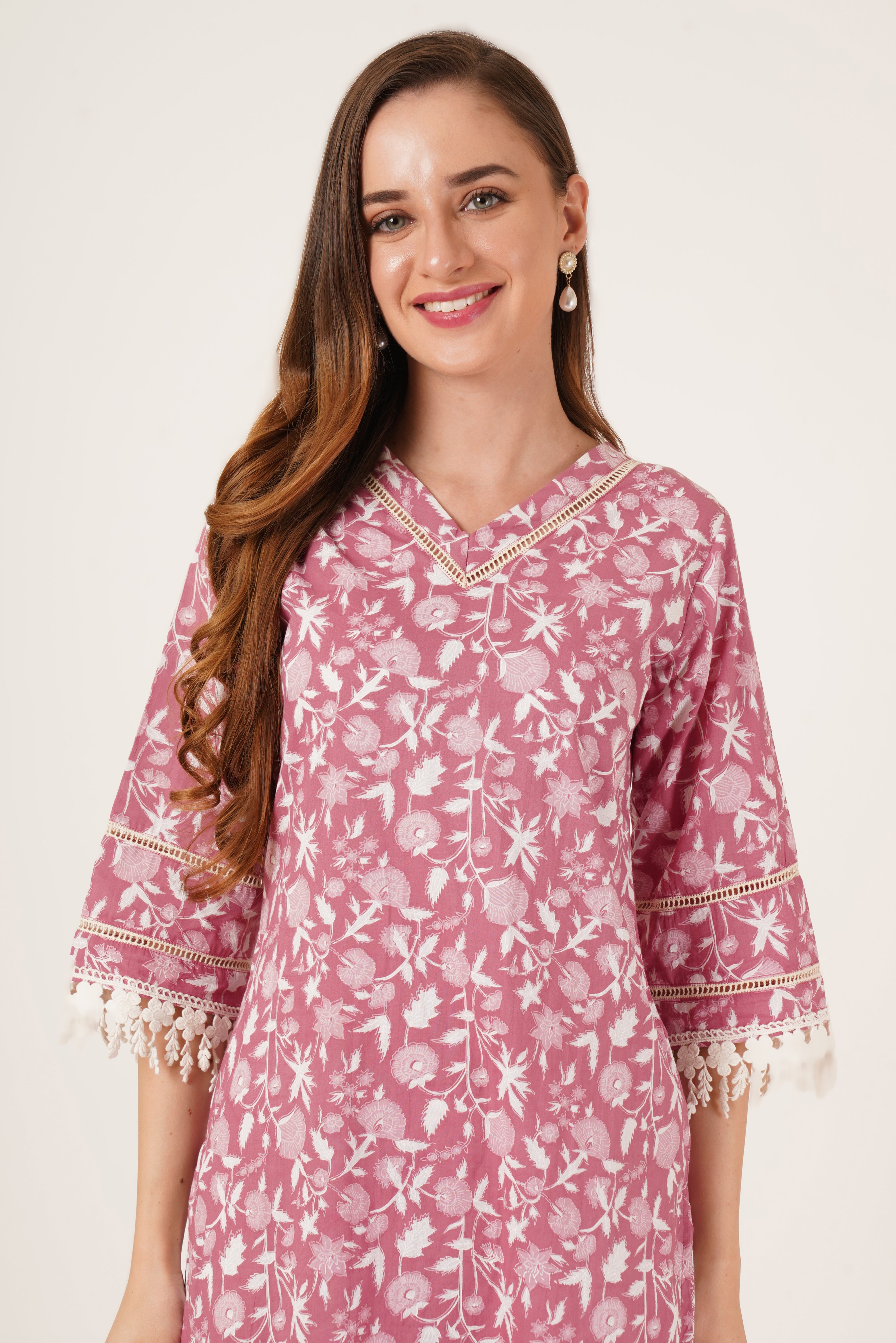 Jaipur-Inspired Cotton Kurta Palazzo Outfit For Women