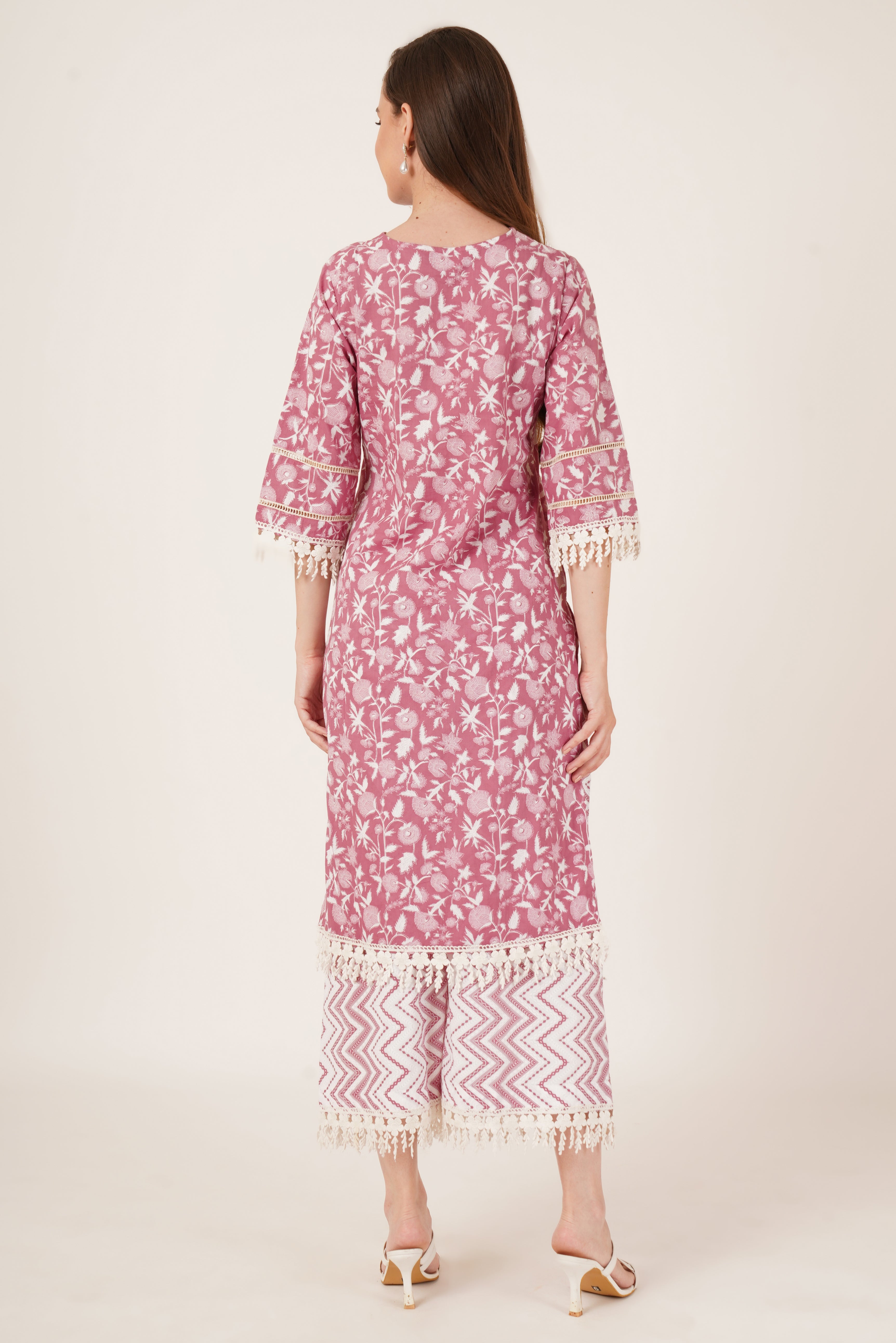 Jaipur-Inspired Cotton Kurta Palazzo Outfit For Women