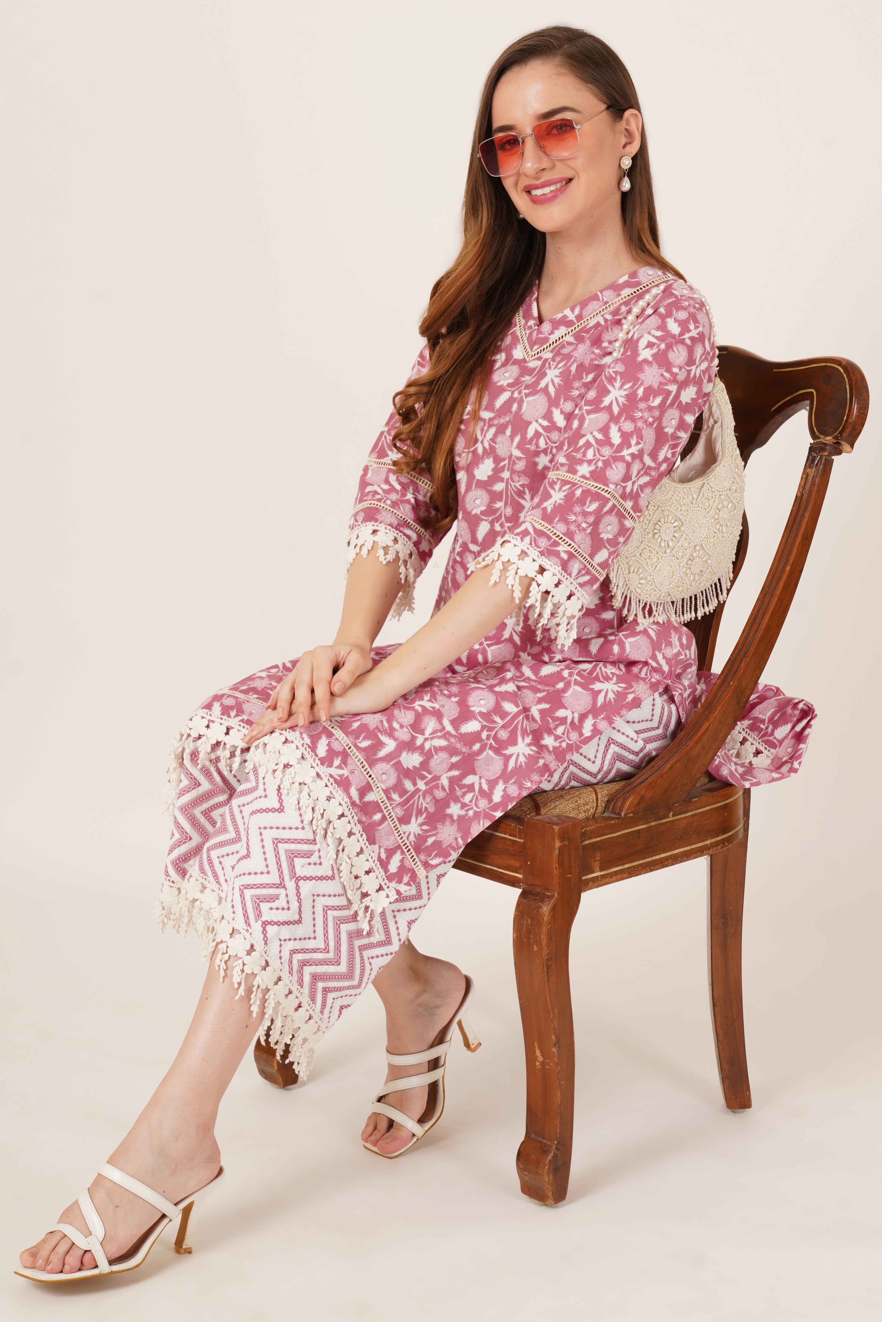 Jaipur-Inspired Cotton Kurta Palazzo Outfit For Women