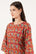 Kurti court en coton à fleurs rouges pour femmes