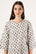 Kurti court classique imprimé noir et blanc pour femme