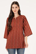 Kurti court imprimé élégant en rouge pour femme
