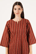 Kurti court imprimé élégant en rouge pour femme