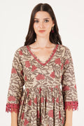 Ensemble élégant Kurta en coton à fleurs avec palazzo pour femmes