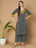 Ensemble Kurta Palazzo en pur coton à imprimé géométrique avec détails en pierre pour femme