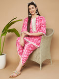 Ensemble Kurti et Dhoti en coton géométrique de créateur pour femme